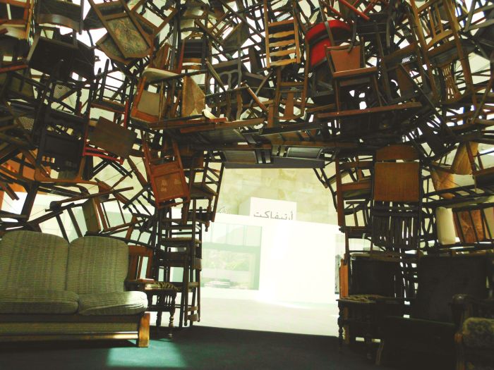 Chair sculpture at Manarat Al Saadiyat