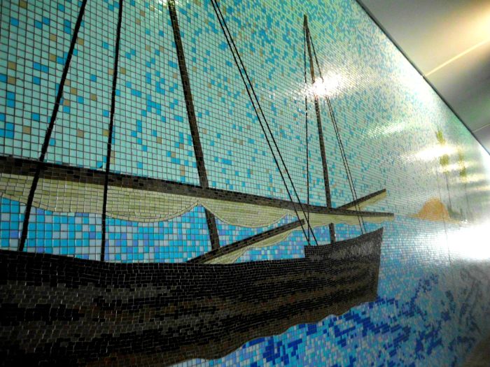 Tiles in a pedestrian underpass