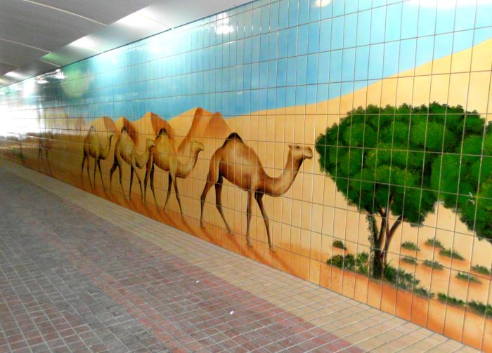Tiles in a pedestrian underpass