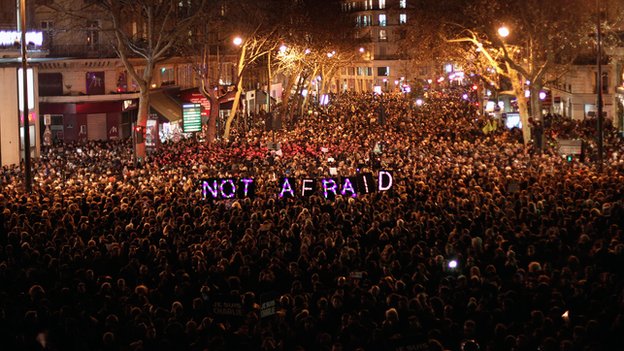 Paris on January 7, 2015 (photo via BBC News website)
