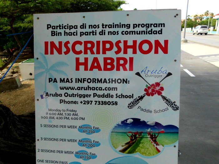 Papiamento sign in Aruba