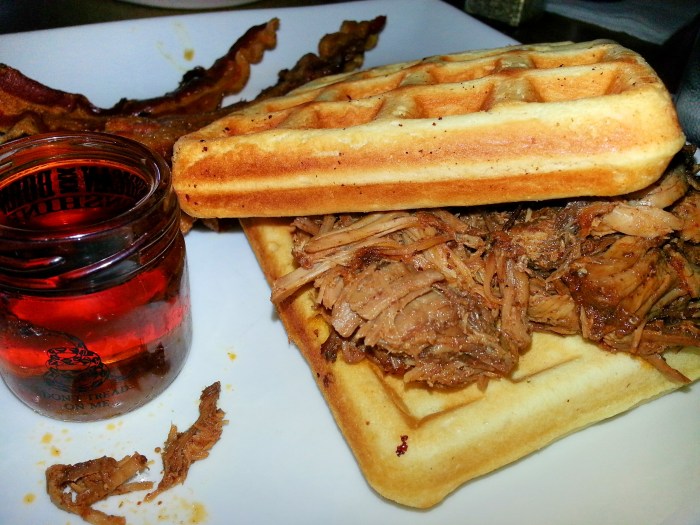 Waffles with pulled pork