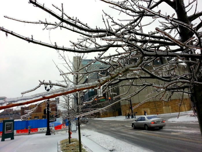 Downtown Nashville ice storm