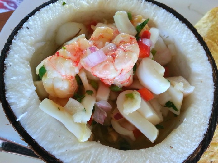ceviche in a coconut
