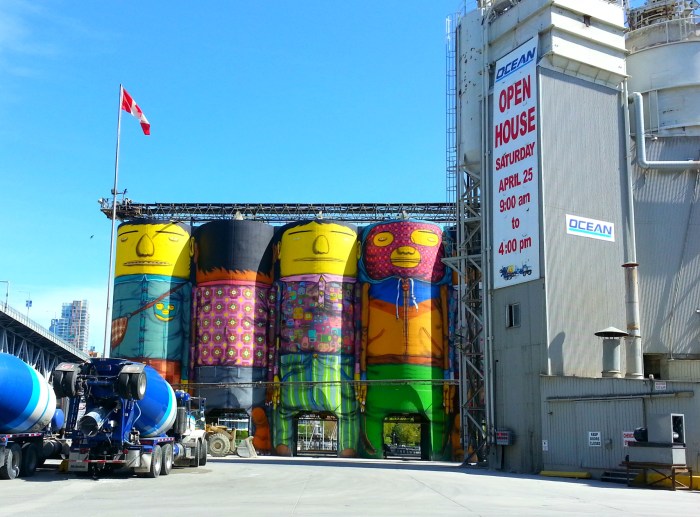 "Giants" mural on Granville Island