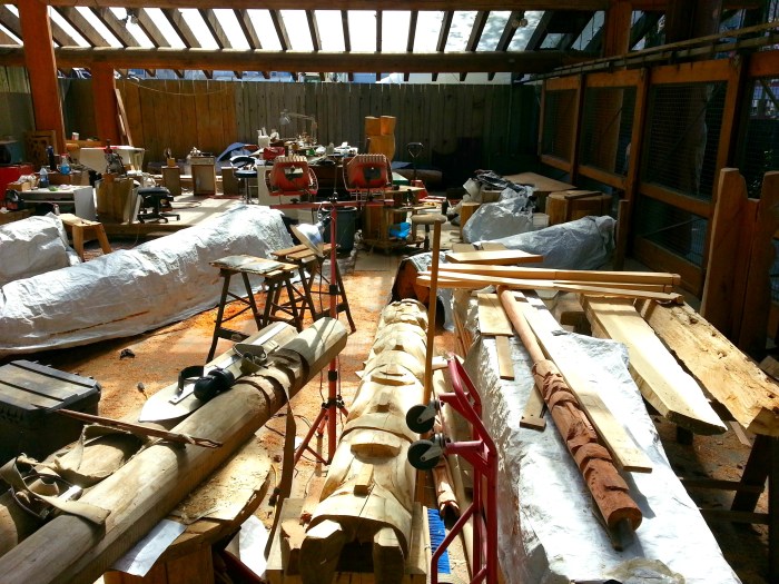 Making First Nations totem poles