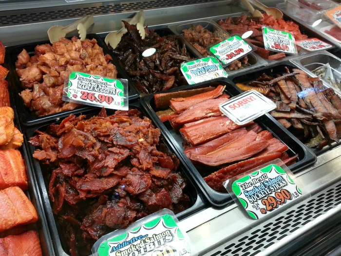 Fish jerky at Granville Island Public Market