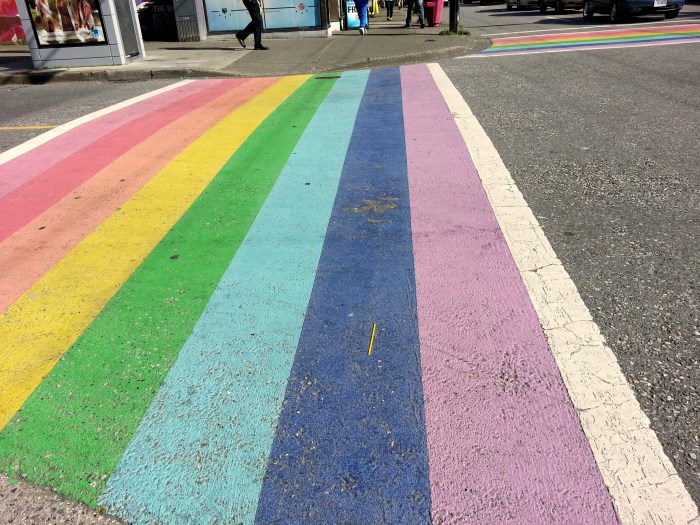 Rainbow crosswalks in Davie Village