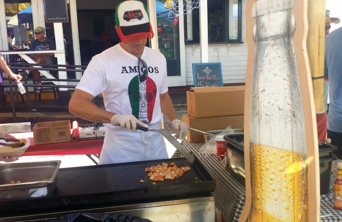 Grilling spiny lobster in Key West